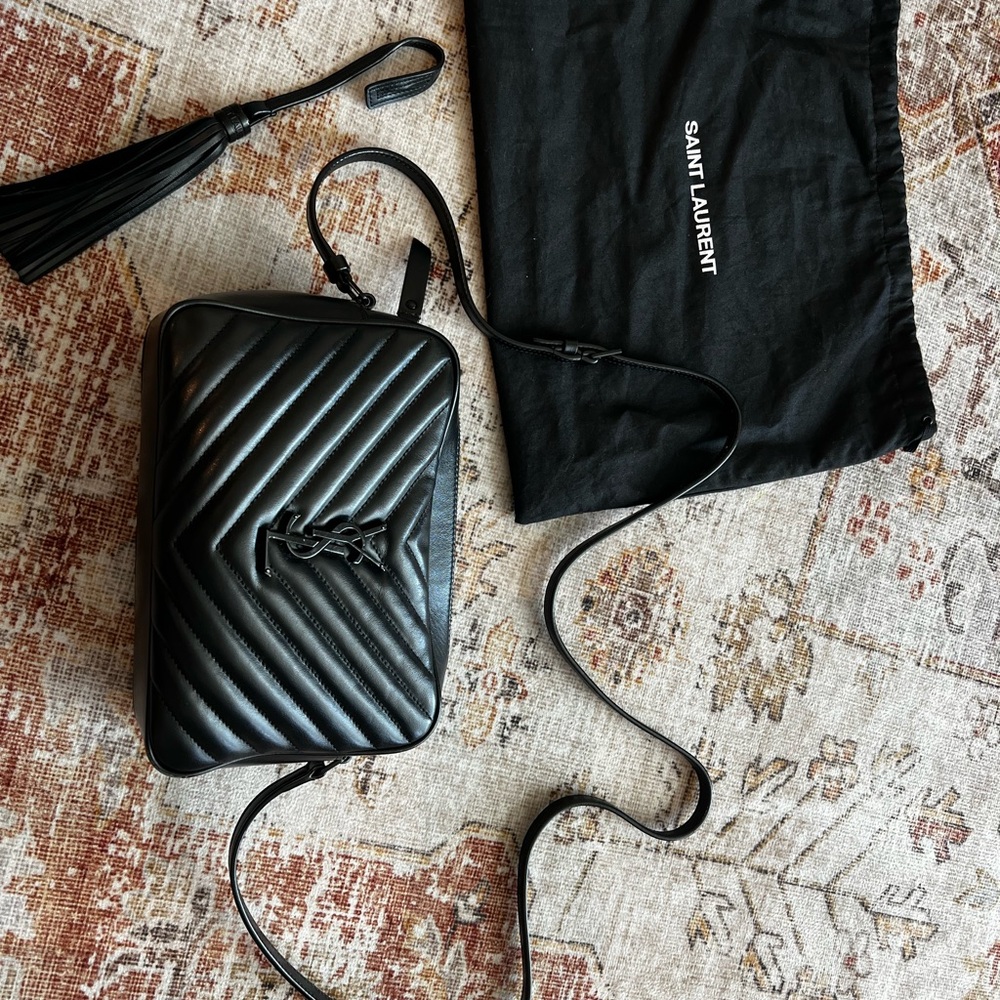 YSL Lou Camera bag with black hardware